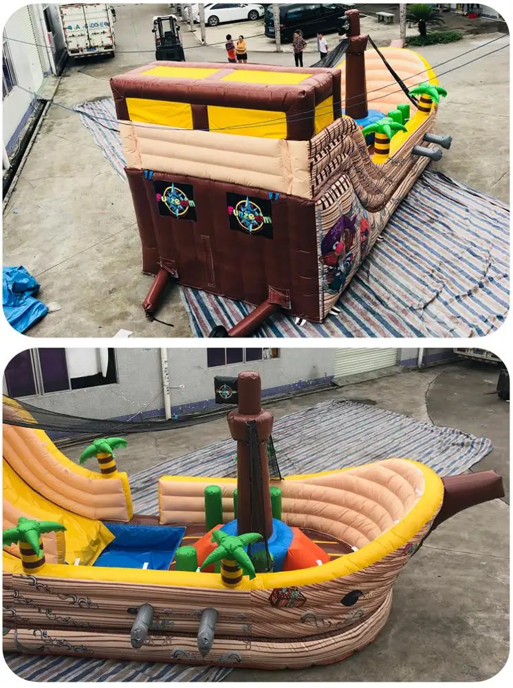 Популярный надувной замок для прыжков, надувной батут с пиратским кораблем