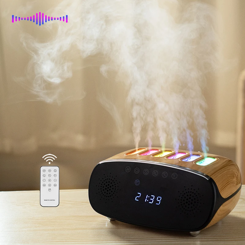Intelligent Music Pickup Dynamic Control Air Humidifier 6 Spray Running Rainbow Light Mist Humidifier With Bluetooth Speaker