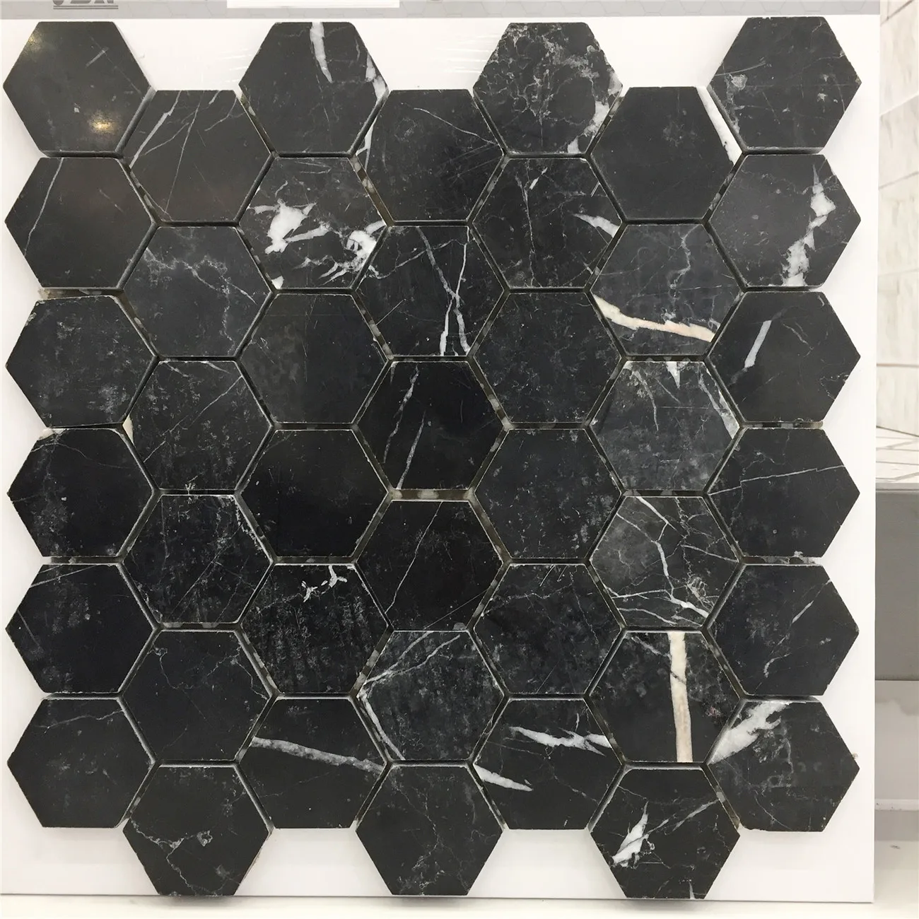 Hexagon shape Beige white gold marble wall and floor decoration marble hexagon tiles natural stone marble mosaic tile