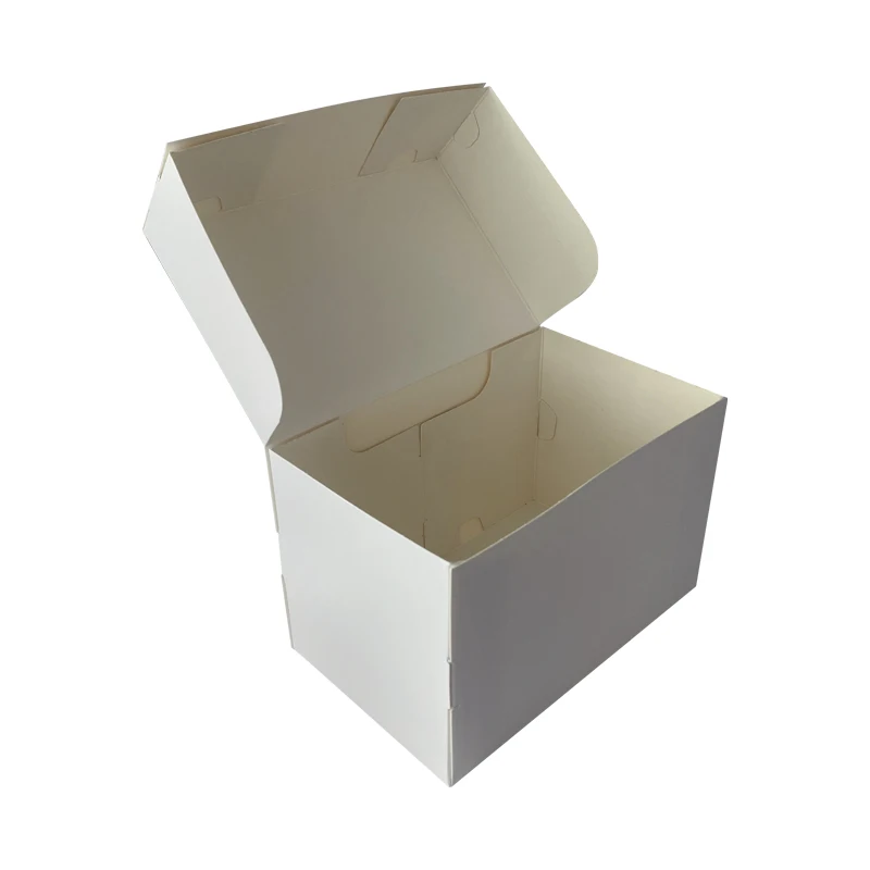 ZY Packaging white cardboard cake boxes grease proof flip top flat base oil proof retailing pie cupcake cookies container boxes