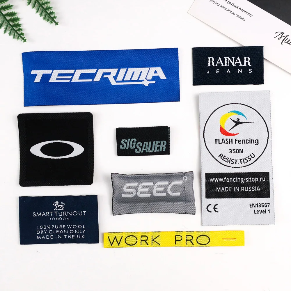 Custom Clothing Tags Garment Label For Your Brand Customized Made Woven Labels Fabric Tag For Bag Shoe