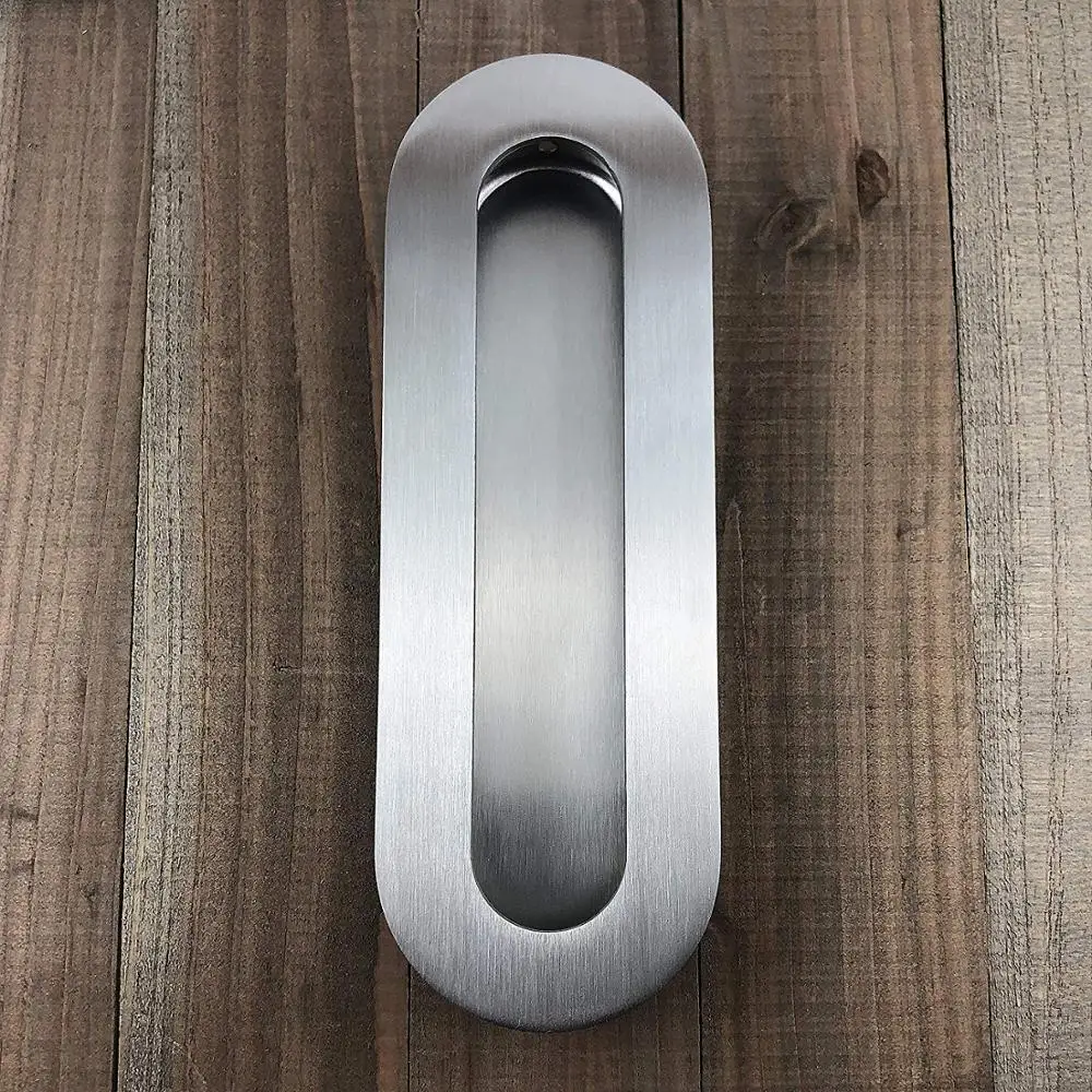 Hidden cabinet handle brush silver kitchen recessed door handle