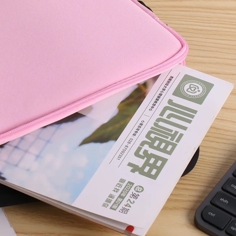 Wholesale Price Custom Logo Two Zip Multi Layer Stitched Pockets Solid Color Minimalist Laptop Bags Covers For Women Men