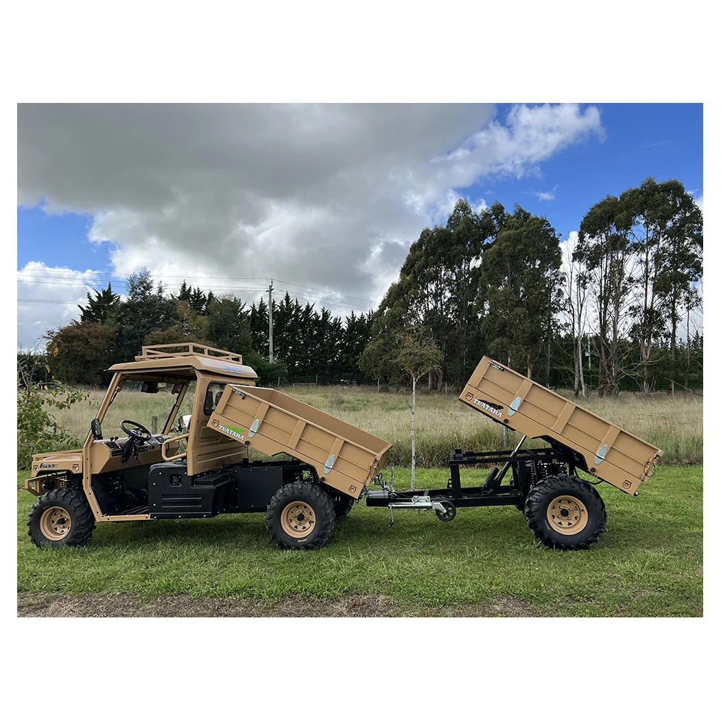 2Wd & 4Wd All Terrain Vehicles Small Bale Side Loading Enclosed Simple Farm Atv With Trailer