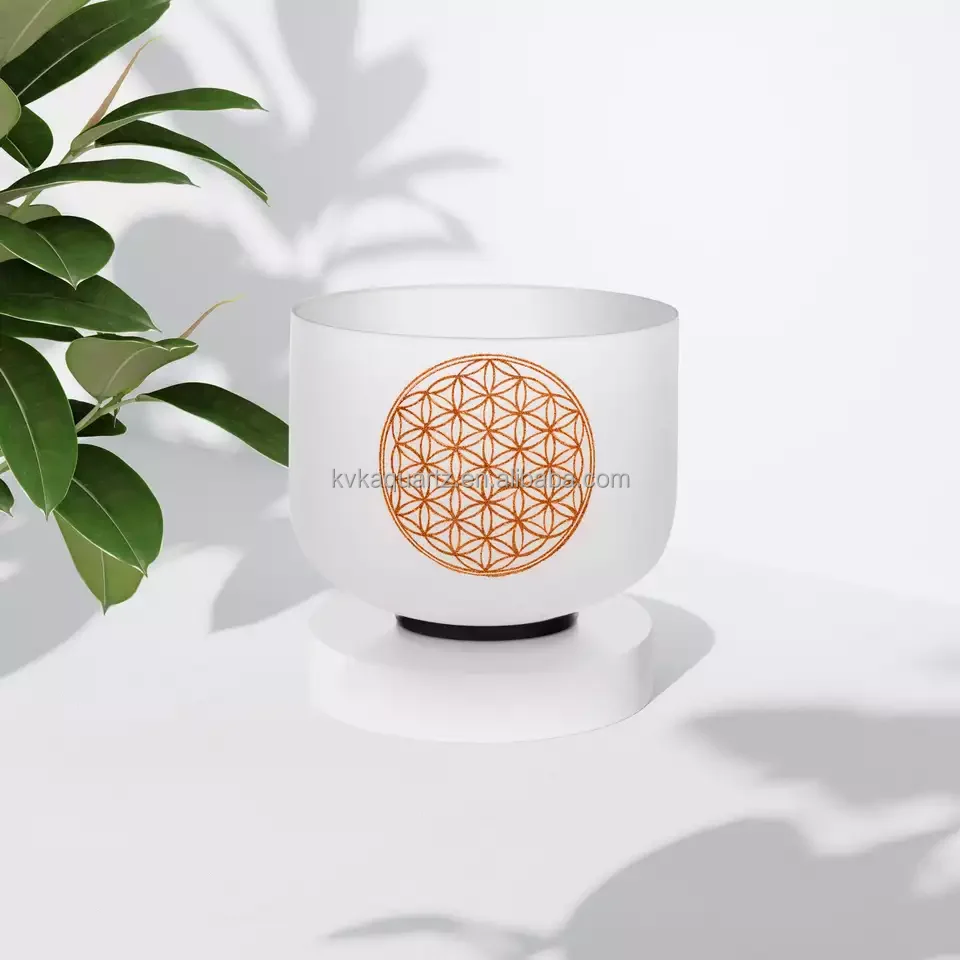 KVKA 528 Гц жизнь Цветочный дизайн 8 дюймов C Note чакра Матовый Кварцевый Кристалл Поющая чаша с бесплатным молотком