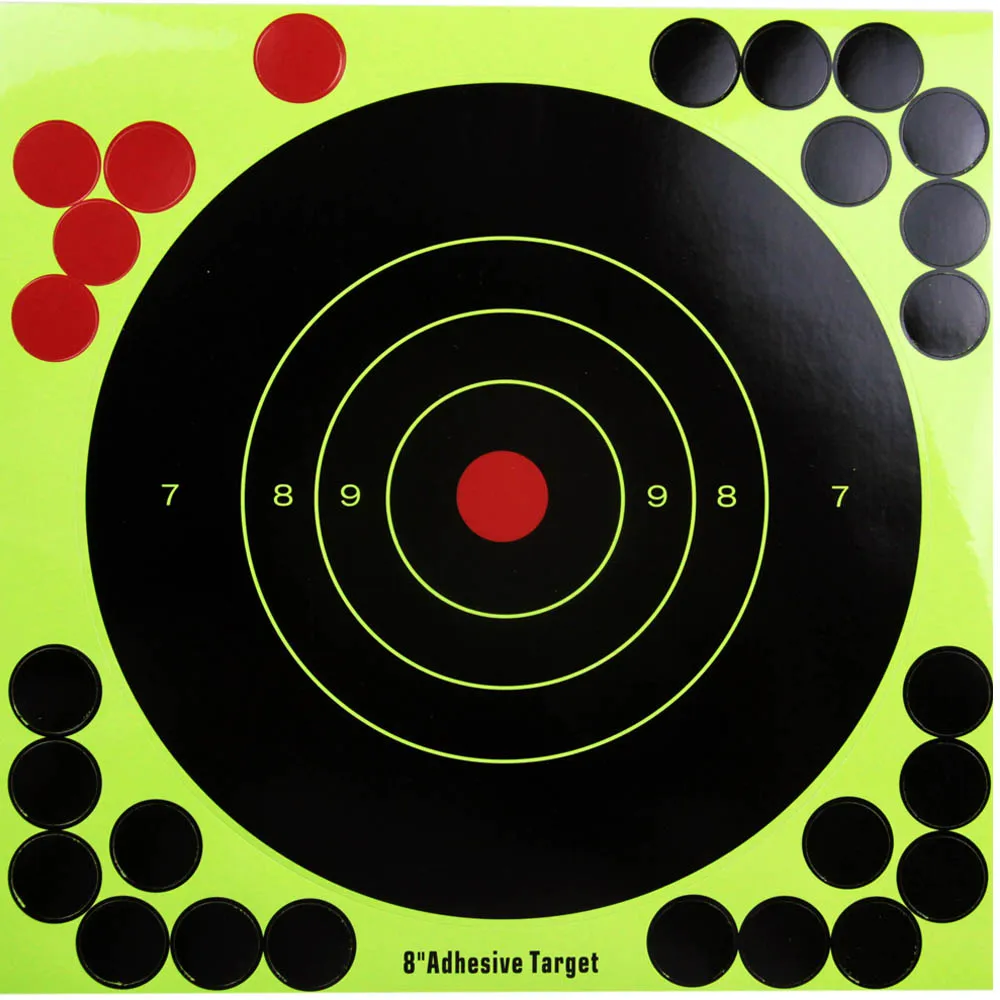 10pcs Reactive Shooting Target 14x 14 inch Self Adhesive Shots Burst Bright Shooting Target Paper