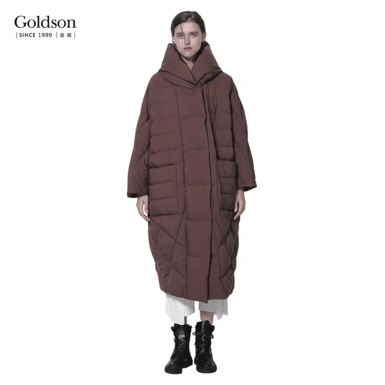 Custom Fashion Wholesale Oversize Black Color Outdoor Hood Winter Long Down Women Jacket