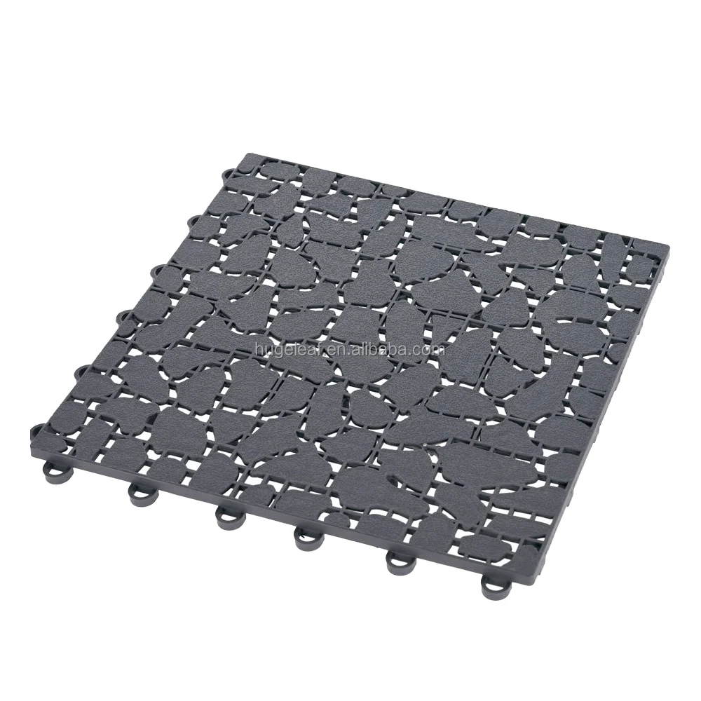 Interlocking Plastic Garden Tiles Path Floor Lawn Paving Patio Deck Nonslip Tile Floor Lawn Outdoor Tiles