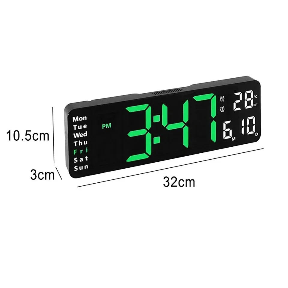 Extra large screen wall mounted clock multifunctional remote control electronic digital LED clock Nordic style clock