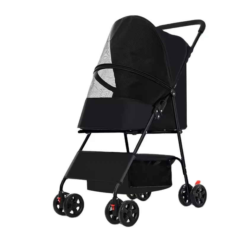 BNDC Pet Stroller Small Dogs with Storage Basket Detachable and Foldable aluminium pet strollerStroller