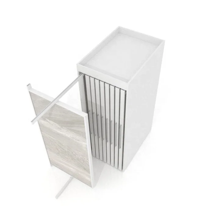 Showroom Exhibition Metal Sliding Quartz Granite Display Stand Stone Ceramic Tile Display Rack