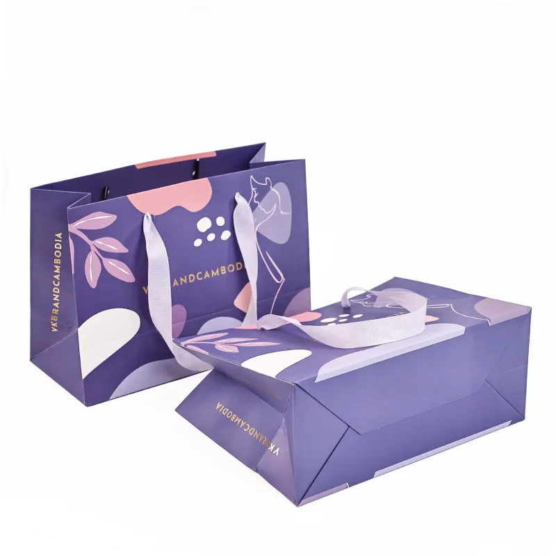 Wholesales Custom Your Own Logo Shopping Gift Small Business Bags Retail Store For Shoes Clothing art Paper Bag with ribbon