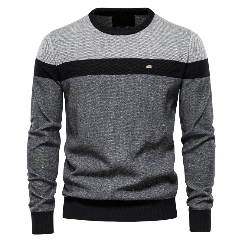 Liu Ming High Quality Winter Men Casual Cotton O Neck Pullover Knitted Sweaters
