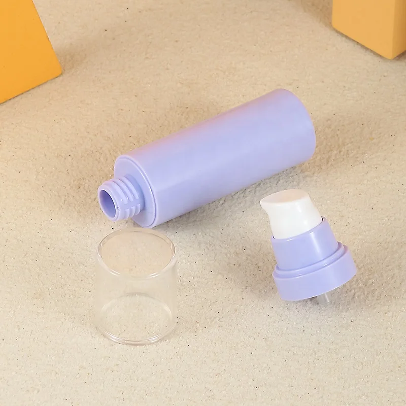 cosmetic luxury airless lotion bottle 30ml 50ml green purple airless pump bottles sets with lid for skin care packaging