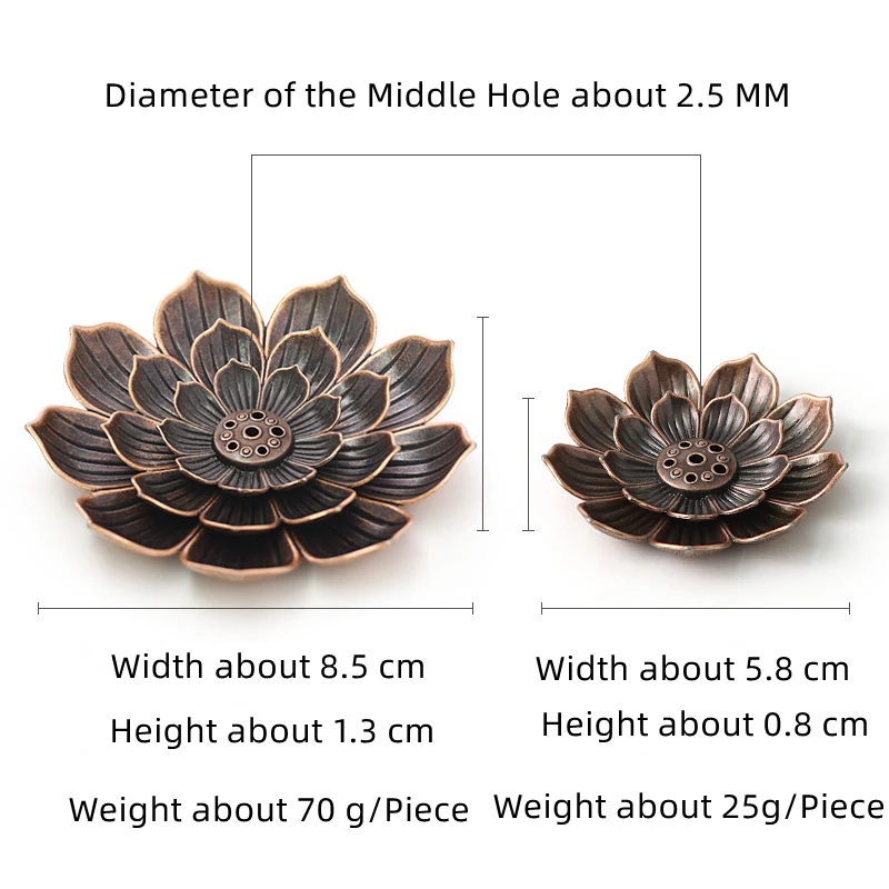 Portable Alloy Metal Incense Sticks Holder Burner Lotus Handheld Multi Holes Incense Stand For Home Office Decoration