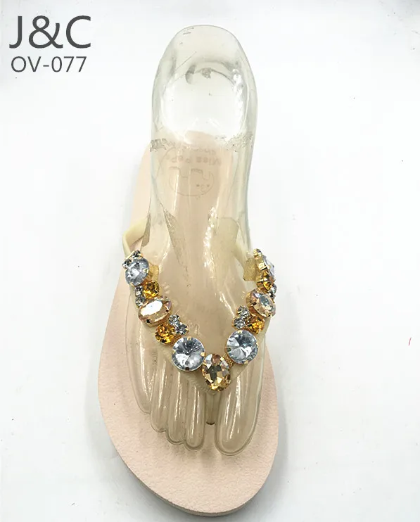 capelladas calzado gold plating V shape vamp acrylic stone shoes ornament