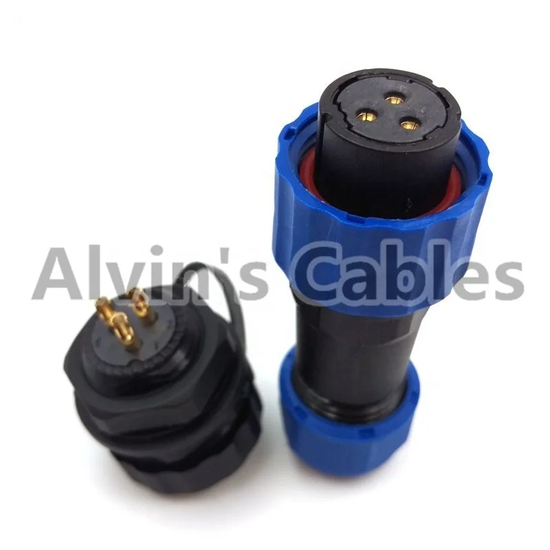 
SD16 3 pin IP68 Waterproof female plug male socket LED panel mount connectors car electrical power connector 