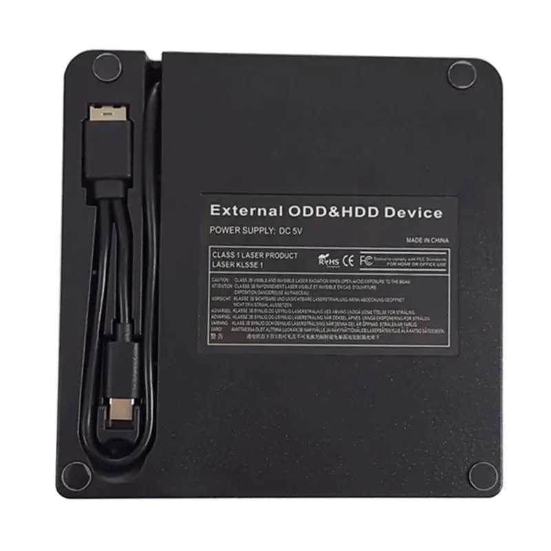 Type C & USB 3.0 DVD Drive, CD Burner Driver Drive-free High-speed Read-write Recorder, External DVD-RW Player Writer Reader