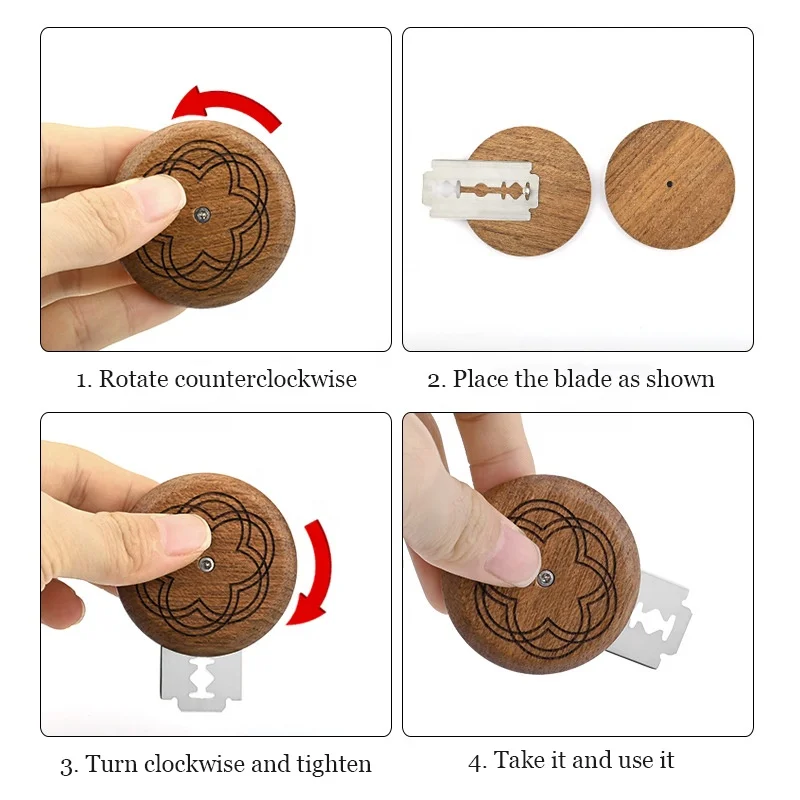 Wooden Stainless Steel Round UFO Bread Lame French Baguette Bread Baker Scoring Lame Slashing Tool Cutter Knife