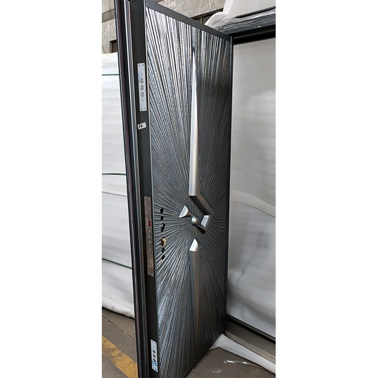 China Manufactured Wholesale Front Turkish Armored Doors Modern Lock Black Security Aluminum Door Lock With Handle For Houses