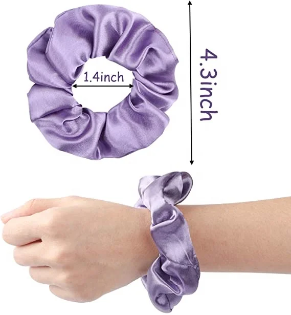Factory Wholesale Cheap Top Quality Womens Silk Satin Hair Scrunchies