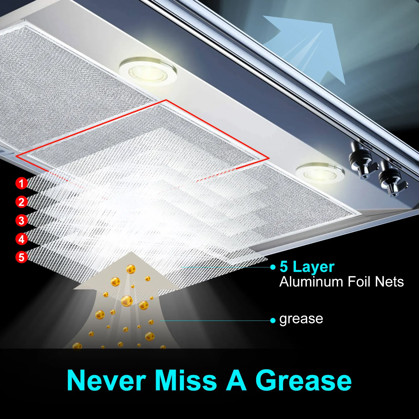 Kinglei Aluminium Chimney Mesh Filter Extractor Hood Filters Range Hood Parts