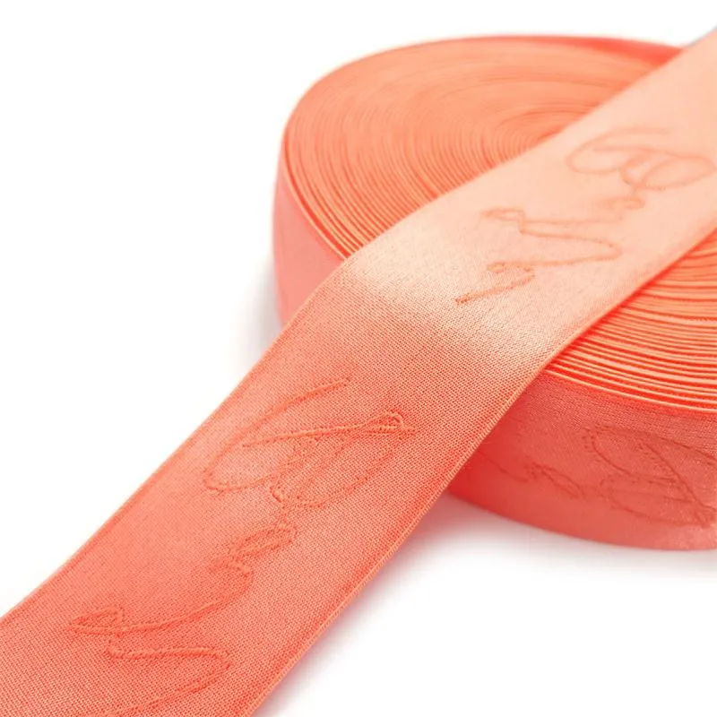 1.5 inch elastic band soft durable carved logo shiny custom jacquard elastic band for underwear