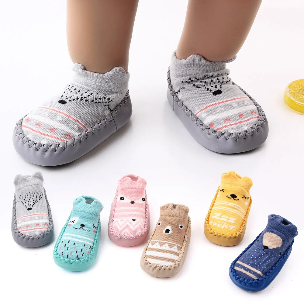 P112083 Wholesale Trendy Infant Casual Cotton Shoe Anti-slip Baby Girls walking soft sole leather shoes first walking shoe