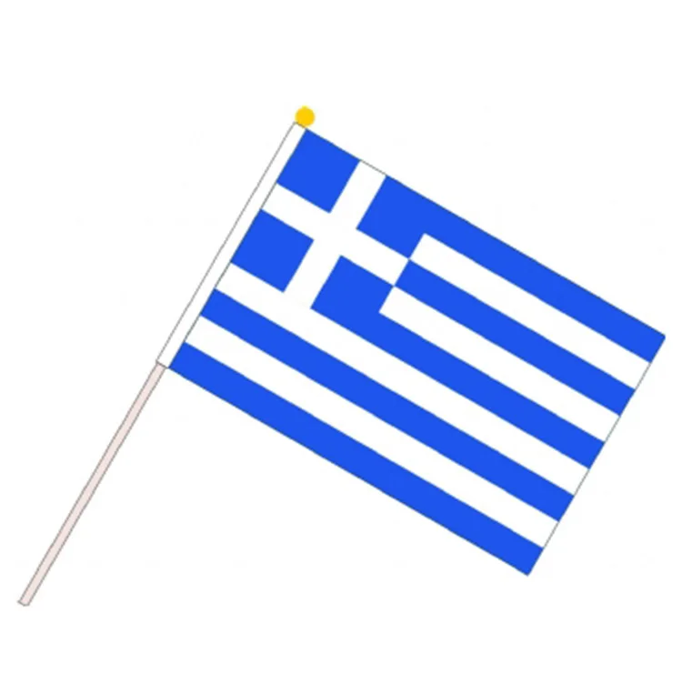 Greek hand football flexible flag rod small decorative flags waving National flag