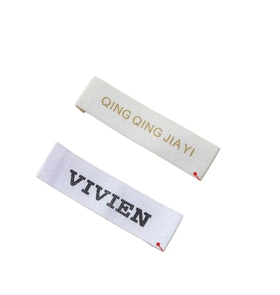 Sublimation Garment woven label clothing size label Custom Brand Logo label printing iron on logo clothing  tags for brand