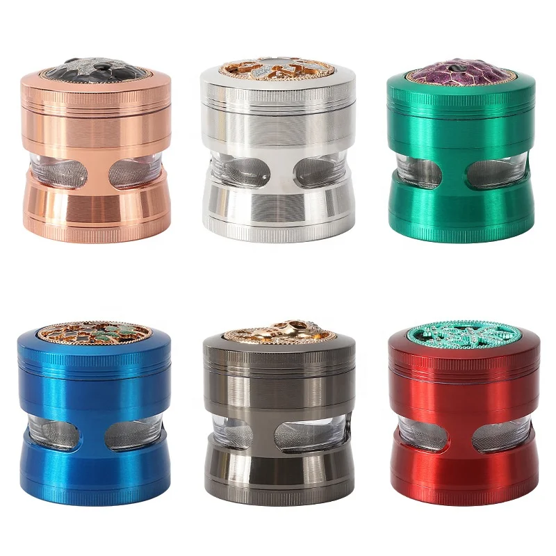 Hot Amazon Factory Direct Smoking Aluminium Alloy Colorful Dry Herb Grinder Electric Tobacco Herb Grinder (1600684528851)