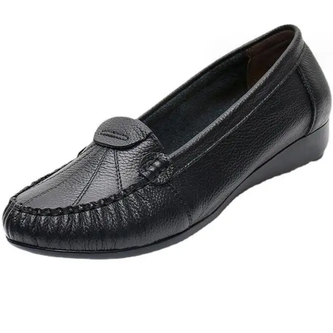 New Style Fashion Black Comfortable Flat Loafer Hotel Housekeeper Wear Casual Shoes Woman Ladies Flats Shoes
