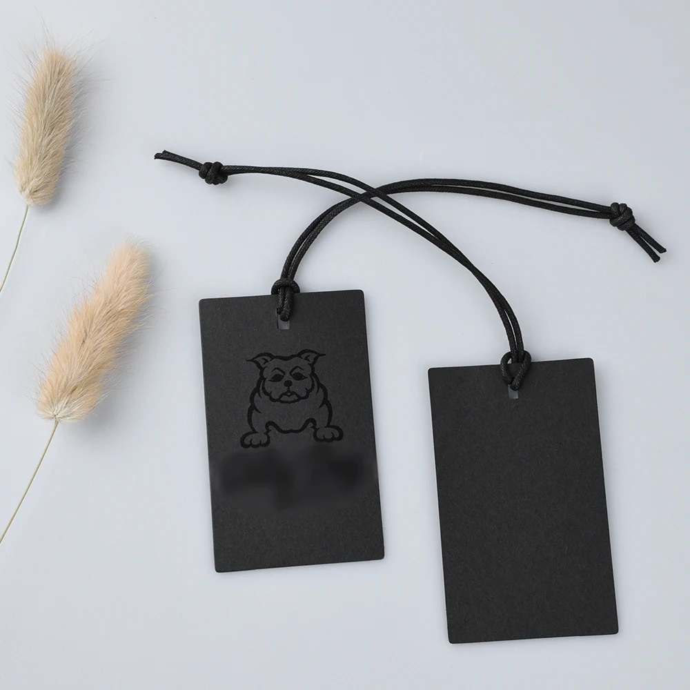 Custom Logo QR Code Hangtag Clothing Printing Brand Logo Hangtag Card Paper Code Price Tag