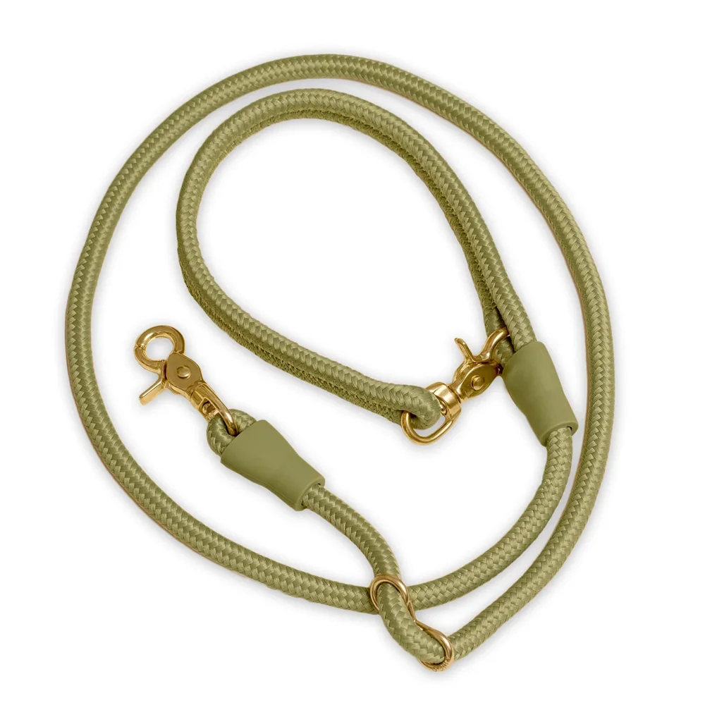 Factory Price Colorful  Nylon Round Rope Leash for Dogs Adjustable  Nylon Slip Rope Dog Leashes Custom ogo