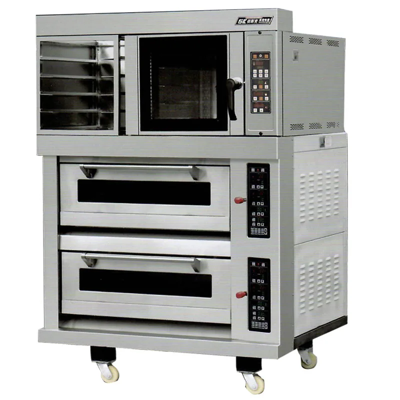 gas electric commercial Stainless Steel Deck Oven With Steam 12-Tray 3 Deck Bakery Oven garth pizza oven