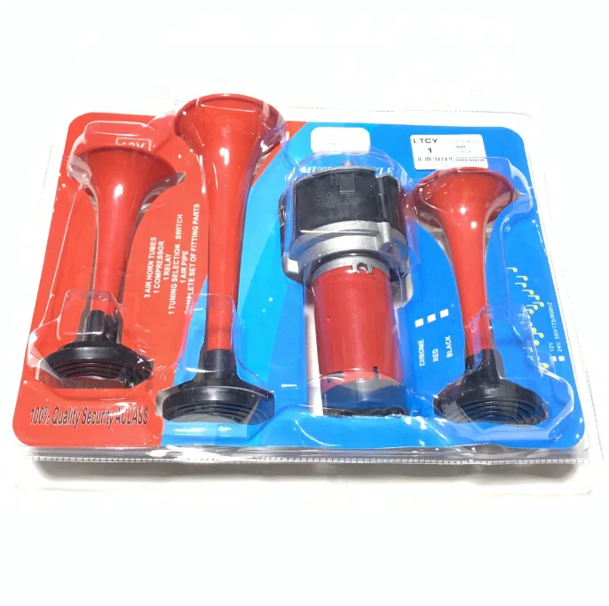 12V/24 high quality Universal Car Horn Red 3 Pipes Horn Car Horns for Auto Vehicle Trucks siren Car Accessories