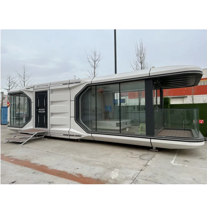 Portable prefab camping capsule house beach with kitchen 4 bedroom capsule house