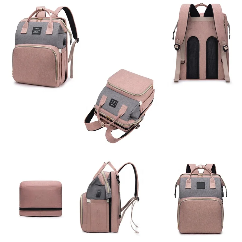 Sympathybag Customized Factory Mummy Backpack Diaper Bag Multifunction Mosquito Net with Changing Station for Babies
