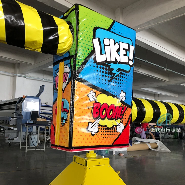 Outdoor Inflatable Meltdown Inflatable Wipeout Game  Mechanical Inflatable Sweeper Game for Kids and Adults