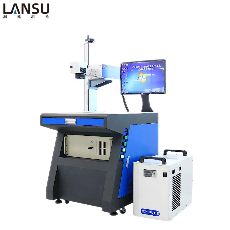 Lansu laser 3w 5w 10w uv laser marking machine engrave for plastic glass  wine beer cup perfume bottle Dongguan
