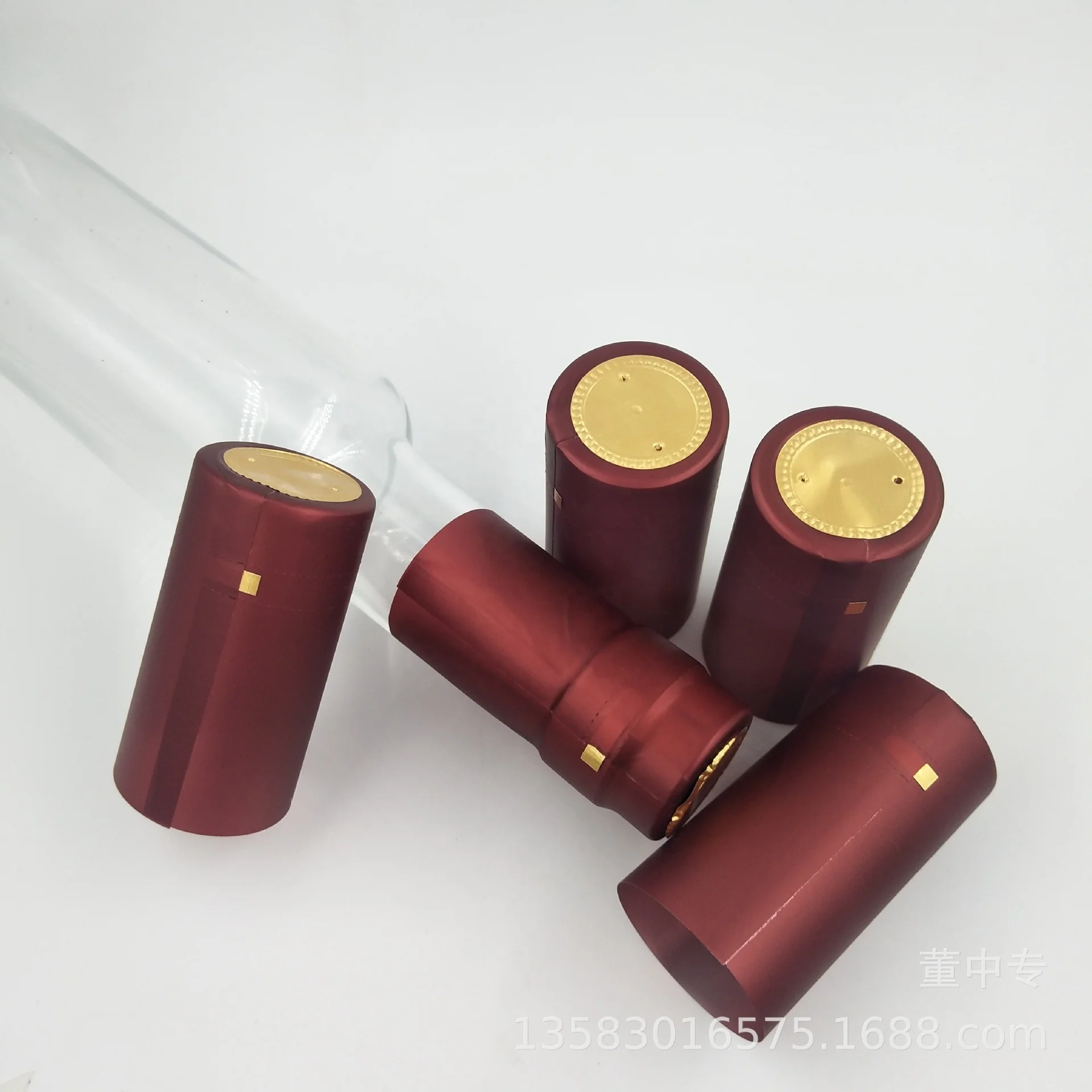 Customize PVC Heat Shrink Caps Seal For Champagne Wine Liquor Bottle Cap Shrink Wrap With Tear stripe