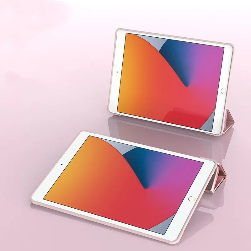 Для iPad Pro 11 дюймов 2024 Чехол-Тройная подставка искусственная кожа смарт-чехол с защитной задней крышкой из ТПУ