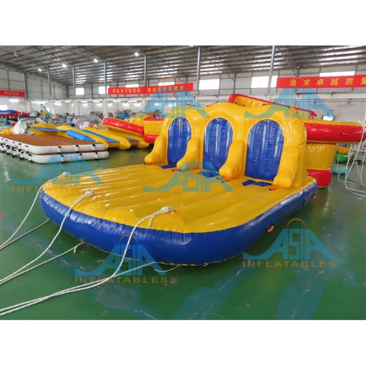 More Thrilling Stability Slipper Boats 6 Persons Riders Inflatable Towable Inflatable Bandwagon Boat For Water Sport