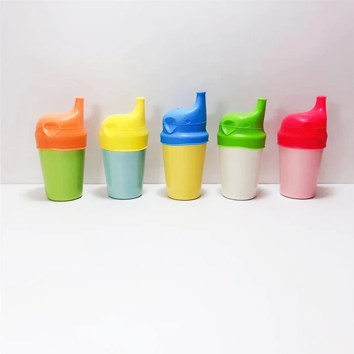 custom magic non spill proof bamboo fiber baby water drinking cup with silicone elephant sippy lid for children BPA free