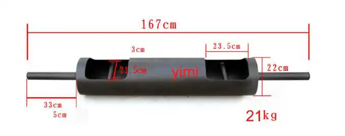 Cheaper Overhead Lifting 23 30 35 45 65KG Strongman Log Bar with Bumper Weight Plates
