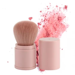 Soft Wool Easy Take Custom Logo Metal powder blush brush for Daily Makeup