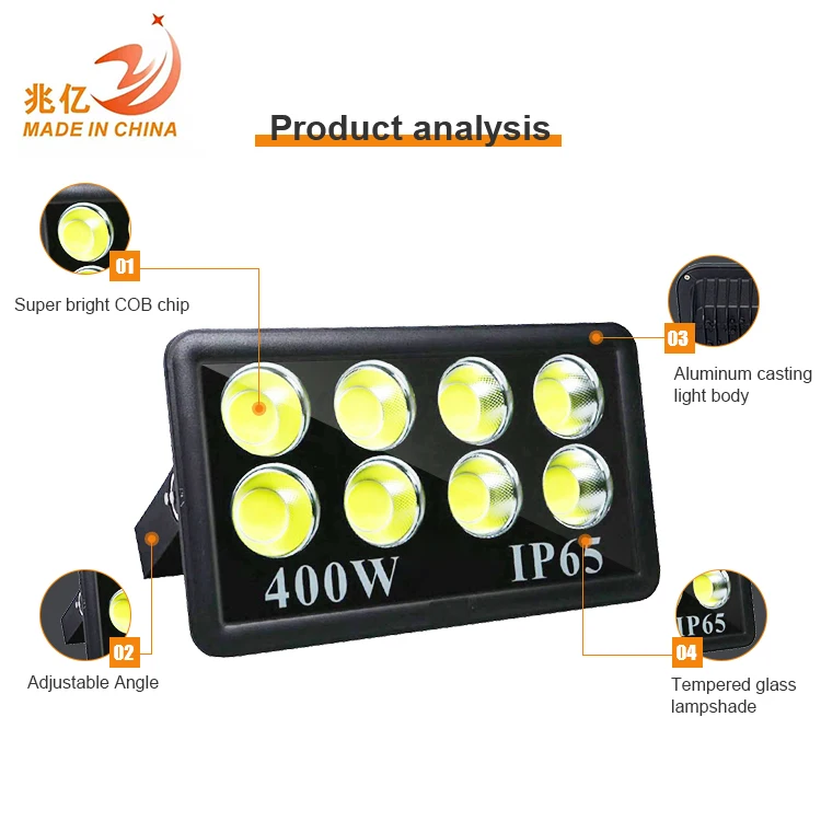 Excellent Quality Long Life Sport Stadium Ip65 Aluminum Cob 50 100 150 200 300 400 500 W Led Flood Lamp