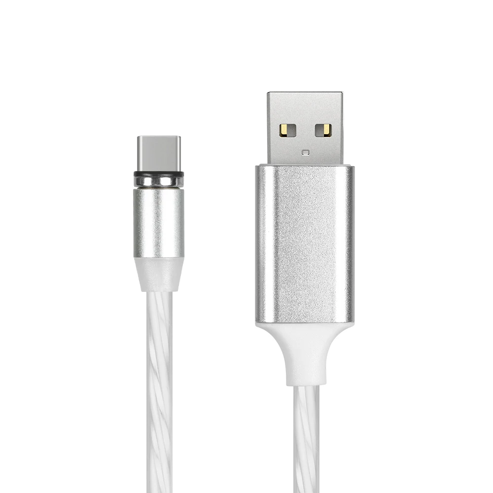 
Flowing Light Magnetic USB Cable Fast Charging USB Type C Charging Cord 