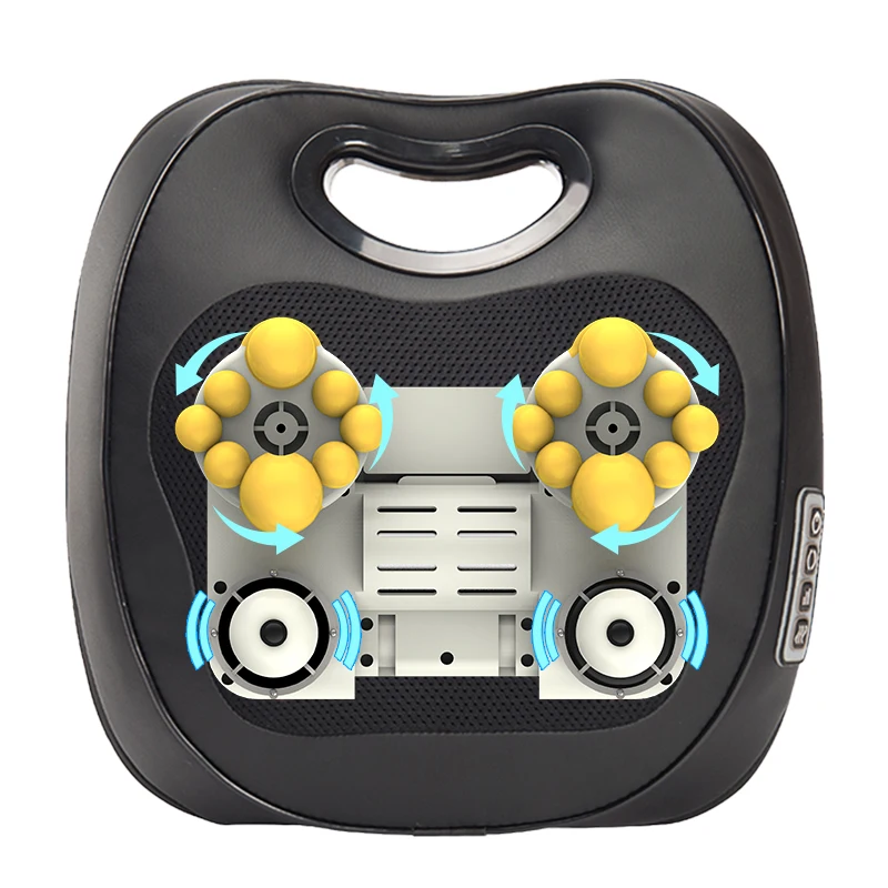 Electric Deep Tissue Kneading Massage Pillow for Home Car Shiatsu Neck and Back Massager for Pain Relieve