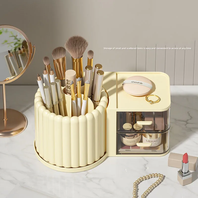 New Design Plastic Cosmetic Organizer with Drawer Lipstick and Skincare Cream Makeup Storage Box Desk Organizer